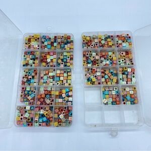 Multicolor Acrylic Cube Alphabet Bead Lot